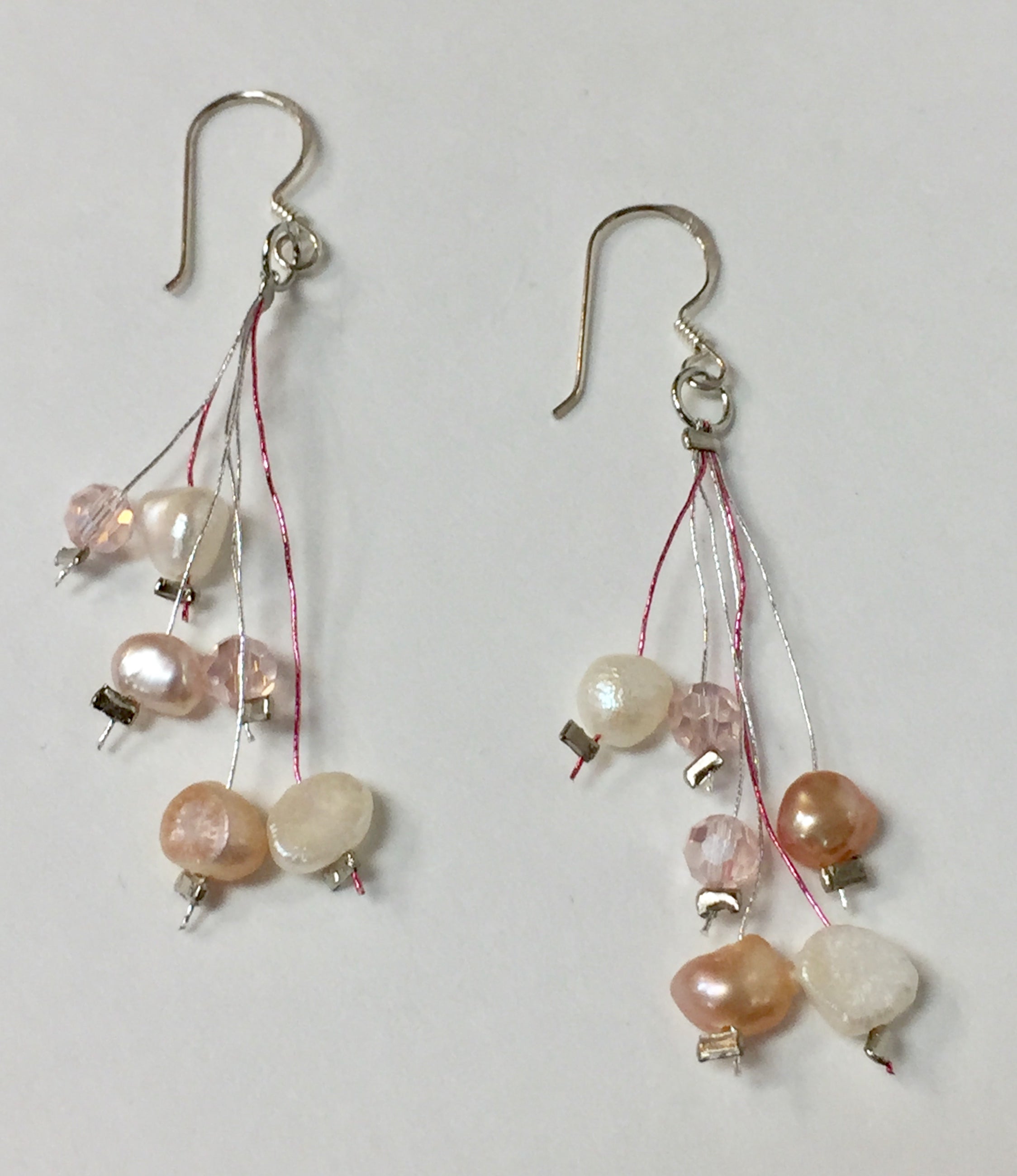 Earrings Silk semi precious stones long