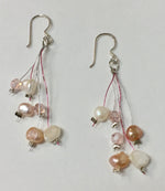 Earrings Silk semi precious stones long