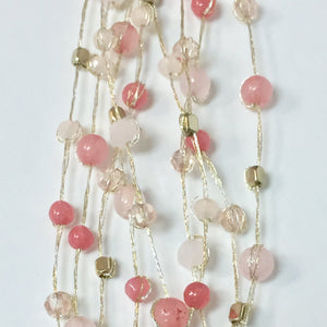 Necklace Silk semi precious stones