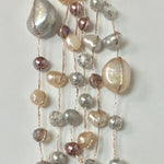 Necklace Silk semi precious stones